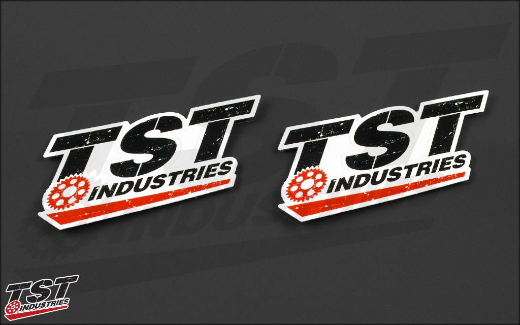Large TST logo sticker. Measures 4.75 x 2 inches.